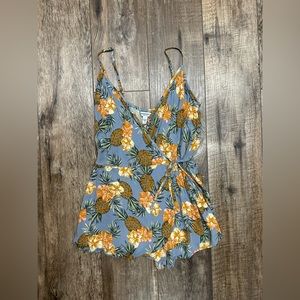 Pineapple print womens romper